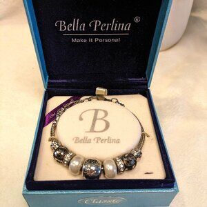 NIB Bella Perlina Bracelet w/ Dream, Live, Love, Laugh Center Bead